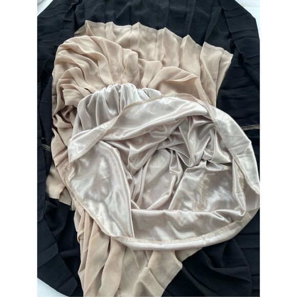 D1 Pleated Midi Dress Peter Pan Collar‎ Tie Neck Button Up - Picture 7 of 9